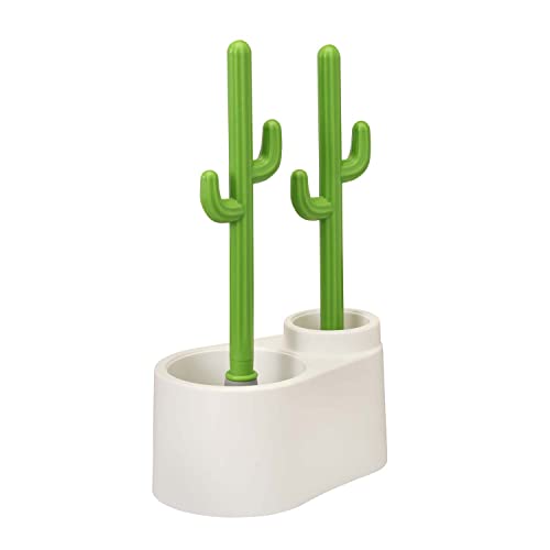 ALLOBUB Cactus Juego de cepillo y desatascador de inodoro para limpieza de baños - 1 juego