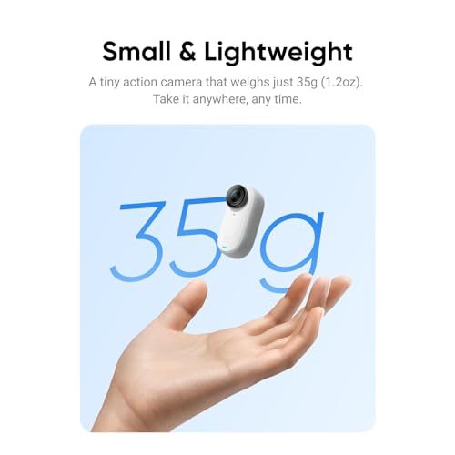 PRODUCTO 118 Insta360 GO 3 64GB – Cámara Vlogging para Creadores, Vloggers, Mini Cámara de Acción con Pantalla Táctil Flip, Ligera y Portátil, POV Manos Libres, Montaje en Cualquier Lugar, Estabilización, Vista Previa Remota, Resistente al Agua