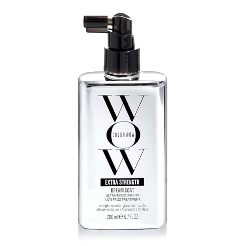 COLOR WOW Extra Strength Dream Coat, tratamiento potente, ultra hidratante y anti humedad para cabellos extremadamente propensos al encrespamiento; Estilos lisos, lisos y resistentes hasta 3-4 lavados.