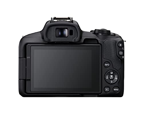 Cámara de vlogging sin espejo Canon EOS R50 (negra) con lente RF-S18-45 mm F4.5-6.3 is STM, 24,2 MP, vídeo 4K, detección y seguimiento de sujetos, compacta, conexión a teléfono inteligente, creador de contenidos