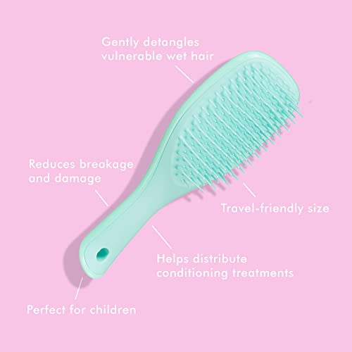 Tangle Teezer The Mini Ultimate Detangling Brush, Dry and Wet Hair Brush Detangler for Traveling and Small Hands, Sea Green