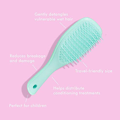 Tangle Teezer The Mini Ultimate Detangling Brush, Dry and Wet Hair Brush Detangler for Traveling and Small Hands, Sea Green