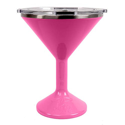 PRODUCTO 139 ORCA Chasertini Vaso aislado estilo Martini con tapa - Acero inoxidable para exteriores, picnic, piscina, playa o fiesta en el patio - Rosa