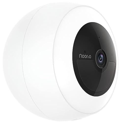 PRODUCTO 39 Noorio Cámara de seguridad inalámbrica para exteriores Resolución 2K, cámara alimentada por batería para seguridad del hogar, visión nocturna en color con foco ultrabrillante 16 GB de almacenamiento local funciona con Alexa (sin magnético)