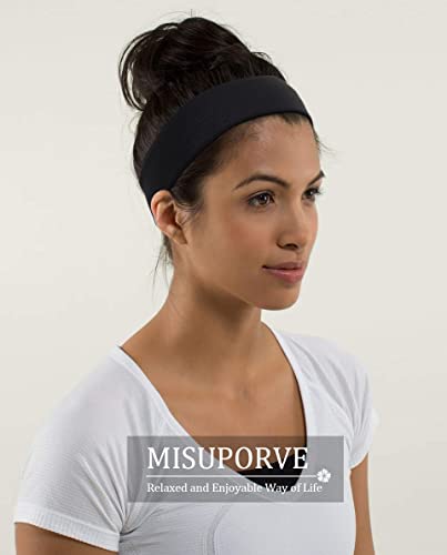 MISUPORVE Diademas de tela para mujer, finas, antideslizantes, elásticas, para el sudor, diadema de entrenamiento, bandas de pelo de tela suave para el cabello de las mujeres, bandas para la cabeza deportivas para correr y yoga