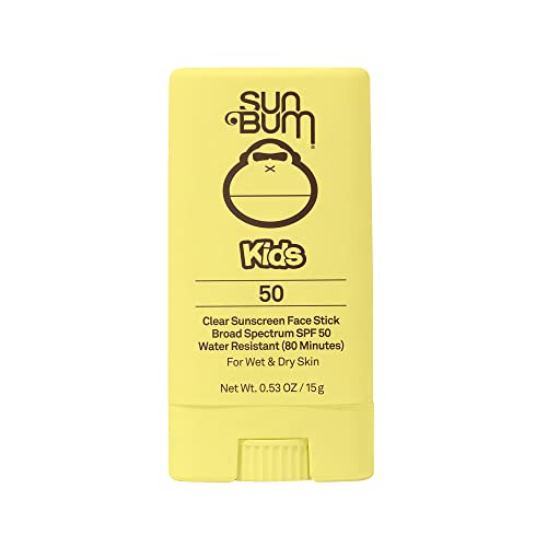 Sun Bum Kids SPF 50 protector solar transparente en barra facial | Aplicación húmeda o seca | Protector solar de amplio espectro UVA/UVB que cumple con la Ley de Arrecifes 104 de Hawaii (sin octinoxato ni oxibenzona) | 0,53 onzas