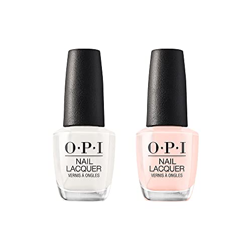 OPI Nail Lacquer, Bubble Bath & Funny Bunny Bundle, Nude Nail Polish, 0.5 fl oz