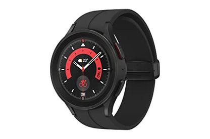 SAMSUNG Galaxy Watch 5 Pro 45mm Reloj Inteligente Bluetooth, Cuerpo, Salud, Fitness, Sueño, Rastreador de Ritmo Cardíaco, Batería Mejorada, Cristal de Zafiro, Seguimiento de Ruta GPS, Marco de Titanio, Versión EE. UU., Negro