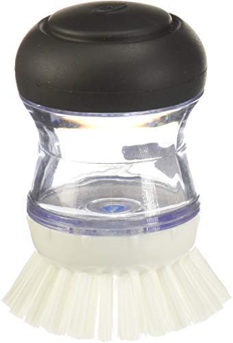 OXO Good Grips - Cepillo dispensador de jabón, color negro, transparente y blanco