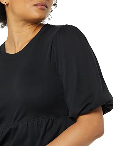 PRODUCTO 589-2 Amazon Essentials Vestido ajustado y con vuelo de algodón orgánico para mujer (disponible en tallas grandes) (anteriormente Amazon Aware), negro, XX-Small