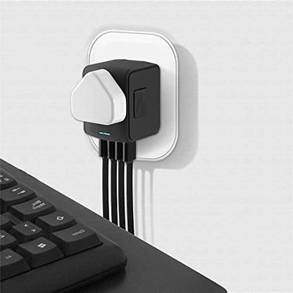 Adaptador de viaje internacional Adaptador de corriente universal en todo el mundo Todo en uno 4 USB con enchufe eléctrico Perfecto para países europeos de EE. UU., UE, Reino Unido y AU 160 (negro)