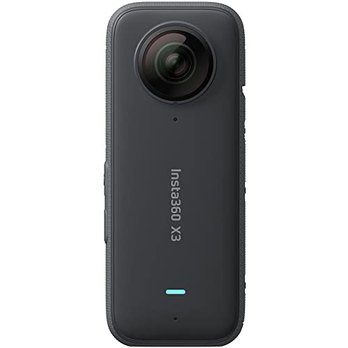 Insta360 X3 - Cámara de acción 360 resistente al agua con sensores de 48 MP de 1/2", vídeo HDR de 5,7 K, foto 72 MP, lente  4K, 60 fps, pantalla táctil de 2,29 pulgadas + memoria de 128 GB, lector de tarjetas de alta velocidad (paquete de 59 piezas)