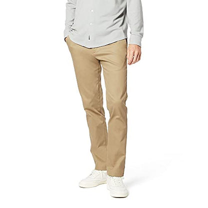 PROCUCTO 75 Dockers Pantalones elásticos de algodón Signature Lux Slim Fit para hombre, New British Khaki, 32W x 30L