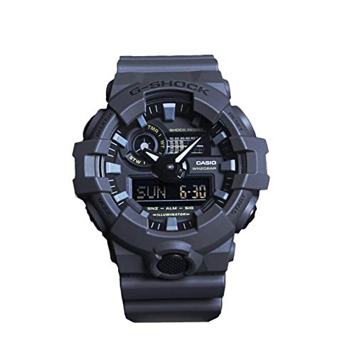 Casio Hombre Serie XL G-Shock Cuarzo 200M WR Resina resistente a los golpes Color: Gris mate (Modelo GA-700UC-8ACR)