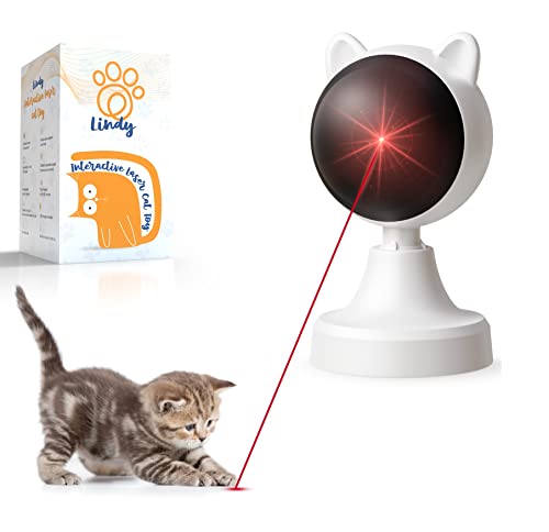 LINDY Interactive Laser Cat Toy | Indoor Cat Toy | Automatic Cat Laser Toy | Automatic Laser Pointer for Cats, Kittens, and Dogs | Cat Toys for Indoor Cats | Rechargeable Built-in Battery