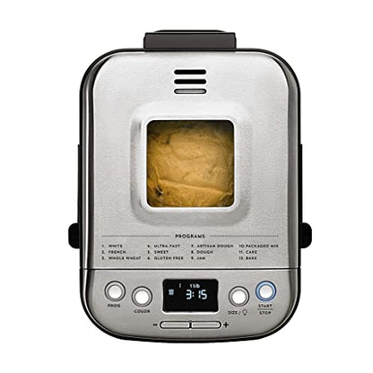 PRODUCTO 38 Máquina para hacer pan Cuisinart, compacta y automática, configuraciones personalizables, panes de hasta 2 libras, CBK-110P1, plateada, negra