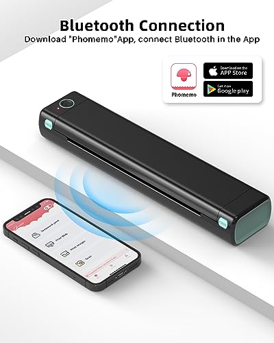 Phomemo Impresora compacta portátil inalámbrica para viajes, [nueva] impresora térmica móvil M08F-Letter Bluetooth compatible con carta estadounidense de 8,5" x 11", sin tinta, compatible con teléfonos y portátiles Android e iOS