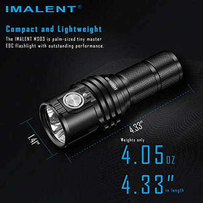 PROCUCTO 82 IMALENT MS03 EDC Linterna 13000 Lúmenes, Cree XHP70.2nd LED Linterna Recargable Led Super Brillante, Adecuada para Búsqueda, Patrulla y Pesca