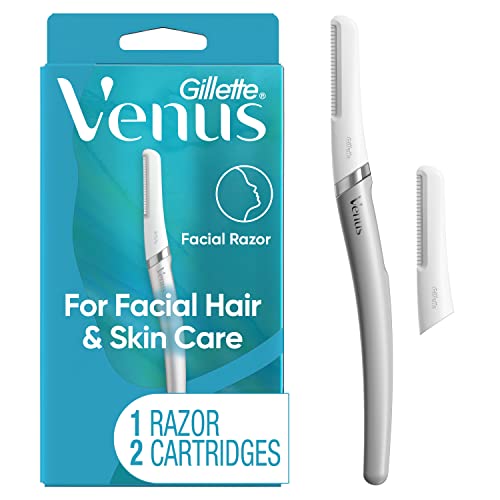 Gillette Venus Dermaplaning Tool, 2 recambios de cuchillas, maquinillas de afeitar faciales maquinillas de afeitar para cejas, faciales exfoliantes, maquinillas de afeitar faciales para mujeres, maquinillas de afeitar faciales ,