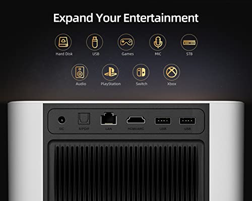 Dangbei Neo Proyector Inteligente, Proyector Portátil con Licencia Oficial de Netflix con WiFi y Bluetooth, Proyector de Películas Nativo Compacto 1080P, HDR10, Keystone Automático, Enfoque Automático, Altavoces Dolby Audio 2x6W