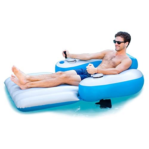 PRODUCTO 287 Splash Runner 2.5 Tumbona de piscina inflable motorizada, balsa de hamaca de agua para piscina o lago, juguete para adultos y niños, liviano, duradero, hélices cerradas con parrilla de seguridad, se requieren baterías.