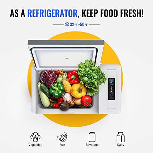 BougeRV Refrigerador de 12 voltios Refrigerador para automóvil de 12 V Congelador portátil de 23 cuartos Enfriador de compresor 12