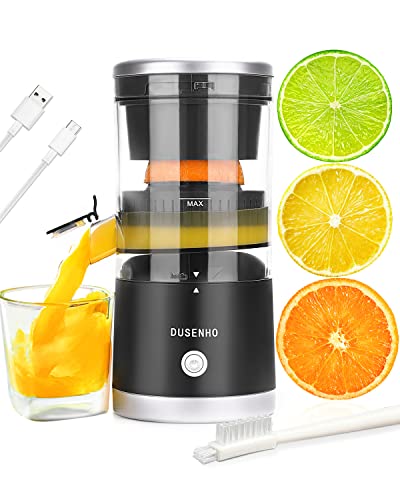 PRODUCTO 104 DUSENHO Exprimidor de cítricos recargable - Exprimidor portátil con USB y cepillo de limpieza para naranja, limón, pomelo