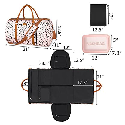 PRODUCTO 177 Bolsa de ropa para viajes con bolsa de aseo Bolsa convertible para llevar en el fin de semana Bolsas de viaje grandes para mujeres Maleta colgante 2 en 1 Bolsas de viaje para trajes para mujeres y hombres Juego de 3 piezas