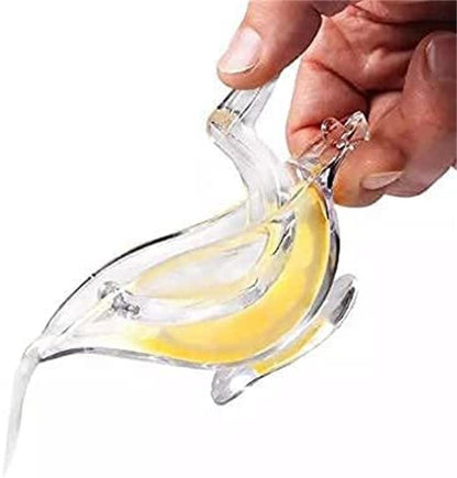 Nuevo exprimidor manual de acrílico para rodajas de limón, exprimidor de frutas transparente portátil, forma de pájaro elegante, exprimidor de mano para naranja, limón, lima, granada (4 unidades)