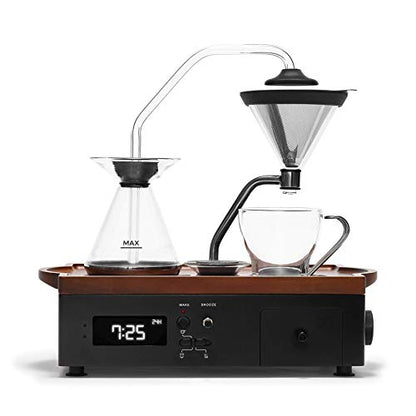 Barisieur Coffee Alarm Clock Cafetera - 2 onzas, Nogal Negro