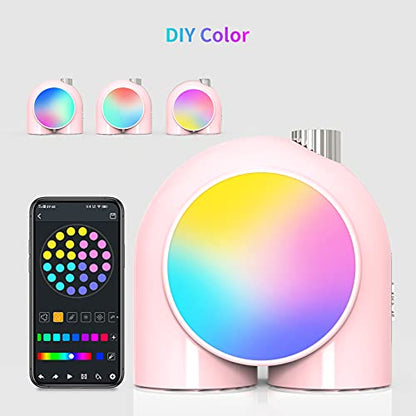 PRODUCTO 78 Divoom Planet-9 Lámpara de humor inteligente, lámpara de mesa inalámbrica con LED RGB programable para dormitorio, sala de juegos, oficina, rosa