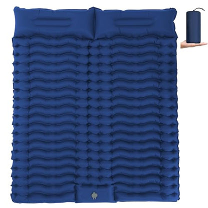 City Horision Colchoneta de dormir doble para acampar Colchoneta de camping autoinflable para 2 personas con almohada Bomba de pie incorporada Colchoneta inflable para dormir para mochileros, caminatas, viajes