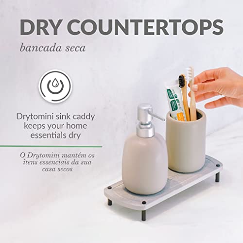 Fregadero de baño Secado rápido Fregadero de piedra Caddy Estante de secado Organizador de accesorios Estante de secado de botellas de tierra de diatomeas Esponja para platos Organizador de encimera Drytomini de Momo Lifestyle