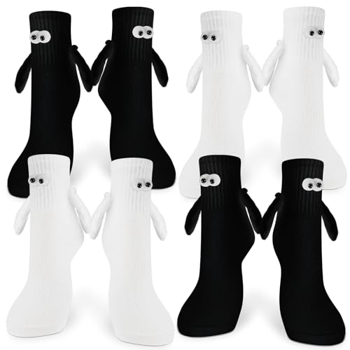 Suhine 8 Pares Calcetines de Mano para Parejas Calcetines magnéticos para Manos Calcetines para muñecas 3D con Ojos Regalos para Manos magnéticas (Estilo clásico)