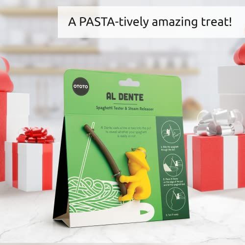 OTOTO Al Dente Spaghetti Tester and Steam Releaser - 100% BPA Free and Food Safe Pasta Tester - Fun Kitchen Gadgets - Housewarming Gifts - Dishwasher Safe Kitchen Tools and Gadgets Best Sellers