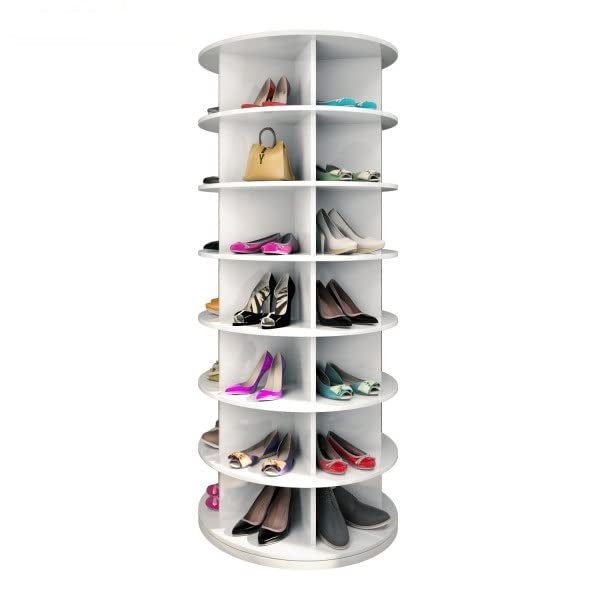 ESPAÑOL Weinstein Storage Zapatero giratorio 360° original, Zapatero giratorio, Lazy Susan, Reloving, Zapatero giratorio en torre,Original 7 niveles con capacidad para más de 35 pares de zapatos