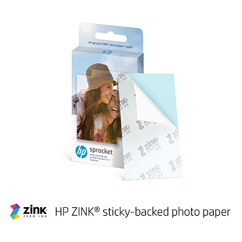 Impresora fotográfica instantánea en color portátil HP Sprocket de 2x3" (Blush) Imprima imágenes en papel adhesivo Zink desde su dispositivo iOS y Android.