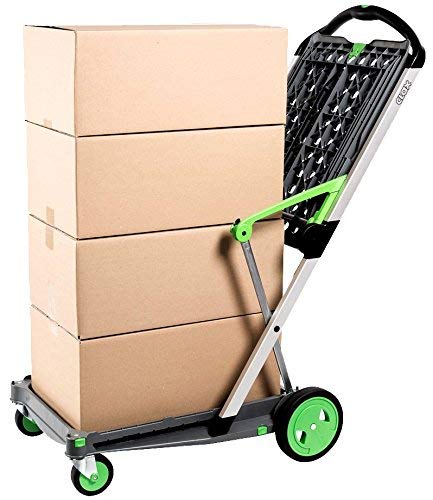 PRODUCTO 377 CLAX® El Original | Fabricado en Alemania | Carros plegables funcionales multiusos | Carro plegable móvil | Carrito de compras con caja de almacenamiento | Camión con plataforma (verde)