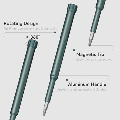 Juego de destornilladores de precisión, juego de puntas múltiples 45 en 1 [acero para rodamientos] Juego de destornilladores magnéticos con estuche, kit de herramientas de reparación pequeño, destornillador para anteojos, PC, relojes, electrónica, joyeros