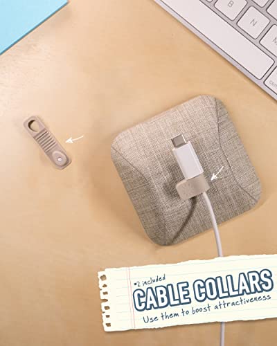 Smartish - Soporte magnético para cables, organizador de cables con clips magnéticos para gestión del cargador en escritorio, mesita de noche o mesa auxiliar, color beige ligeramente tostado