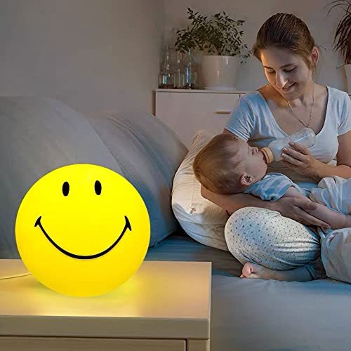 Somesino Luz Nocturna para Niños Lámpara con Cara Sonriente Luz Regalos de Cumpleaños para Niñas Niños Luz Nocturna de Plástico Portátil Guardería USB Recargable Luces Nocturnas de Animales para Dormitorios de Bebés y Adolescentes (23 CM)