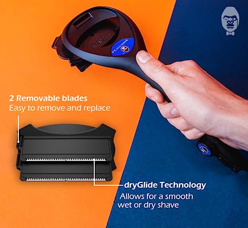 PRODUCTO 36 Afeitadora de espalda baKblade 2.0 para hombres: la afeitadora de espalda DIY para hombres con tecnología de cuchilla de seguridad y mango ergonómico, afeitado en seco o en húmedo (cuchillas adicionales incluidas)