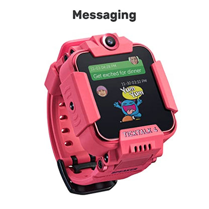 PRODUCTO 8 TickTalk 4 Teléfono con reloj inteligente para niños 4G LTE desbloqueado con rastreador GPS, combina video, llamadas de voz y Wi-Fi, mensajería, cámaras 2X y transmisión de música gratuita