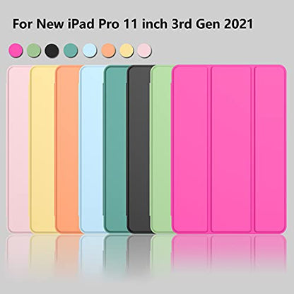 PRODUCTO 375 iMieet - Funda para iPad Pro 12.9 (6.ª generación)/2021 (5.ª generación) con soporte para lápiz [compatible con carga/par de lápiz para iPad 2.º], funda inteligente con soporte triple con parte trasera de TPU, encendido/apagado automático