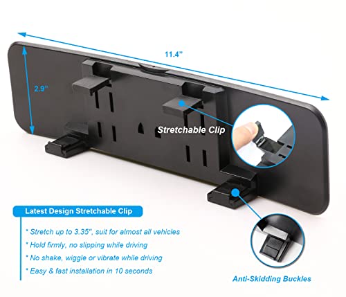 Espejo retrovisor Kitbest, espejo retrovisor panorámico con clip interior universal para reducir el punto ciego de manera efectiva - Gran angular - Convexo - Para automóviles, SUV, camiones