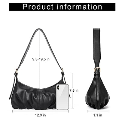 CLUCI Bolso de Hombro, Monederos para Mujer, Bolsos Hobo pequeños de Dumpling, Bolso de Mano de Cuero Vegano para Mujer con Correa Ajustable