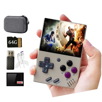 PRODUCTO 28 Miyoo Mini Plus Retro Handheld, divertida consola de juegos con pantalla IPS de 3,5 pulgadas y juegos precargados, reproductor de juegos portátil compatible con sistema operativo Onion, multiemulaciones integradas (gris)