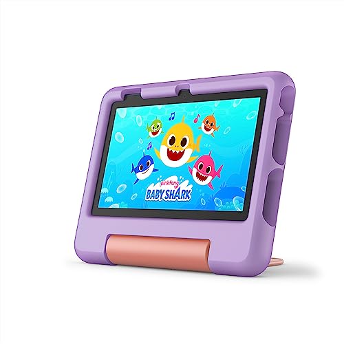 Tableta Fire 7 para niños (16 GB, violeta) + lápiz óptico para niños