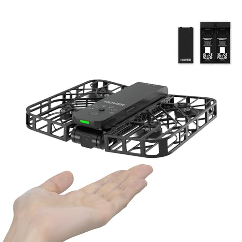 PRODUCTO 466 Cámara de vuelo automático HOVERAir X1, captura de video HDR con dron de bolsillo, despegue de la palma, rutas de vuelo inteligentes, modo Sígueme, cámara de acción plegable con control manos libres negro (Combo)