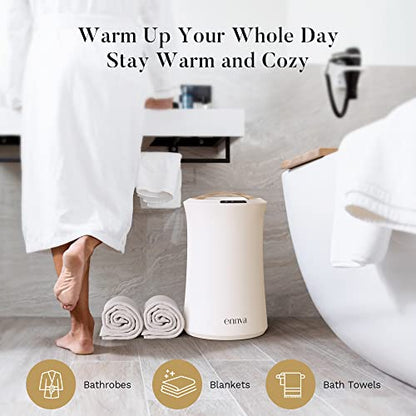 ennva Calentador de toallas de 22 L para baño, spa, hotel, calentador de toallas de baño de lujo con aromaterapia, vaporizador de toallas eléctrico estilo cubo, temporizador de calor ajustable de 15/30/45/60 minutos, calentamiento rápido